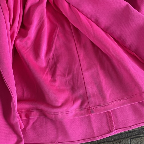 Laundry By Shelli Segal Hot Pink Split Front Sheath Formal Cocktail Gown Size 4 - Picture 15 of 16